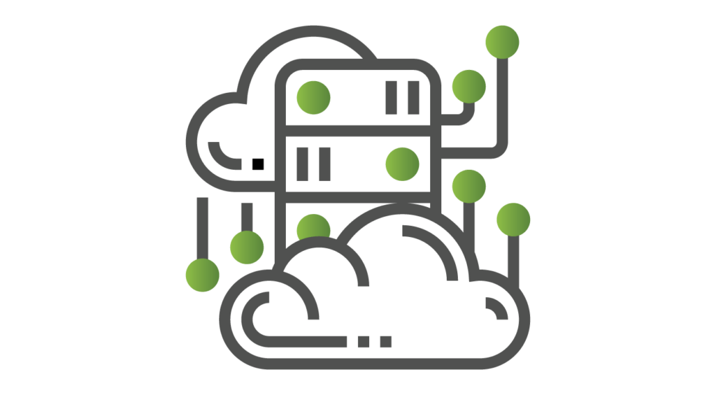 IT infrastructuur verbonden met cloud icon