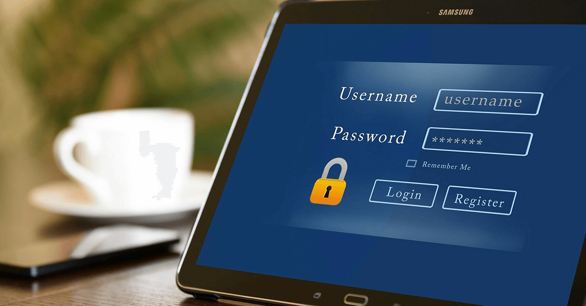 Username en wachtwoord op tablet